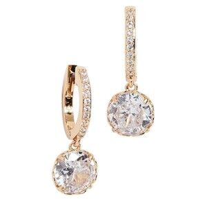 Kate Spade That Sparkle Pave Huggies Earrings in Gold